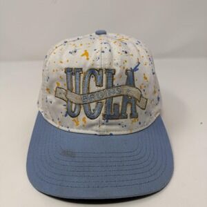 Vintage UCLA Bruins Hat Cap Snapback Blue White NCAA Basketball Splatter 90s
